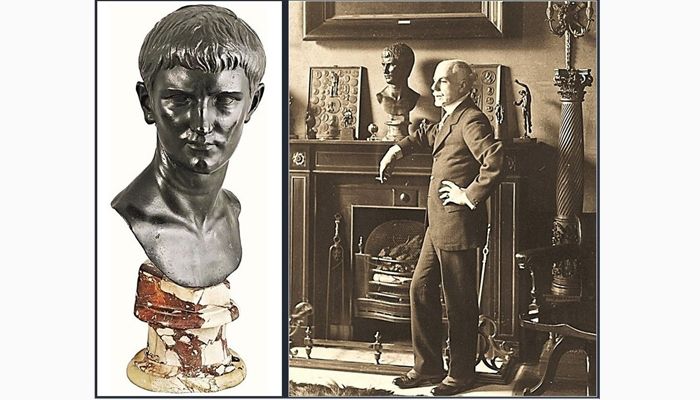 Busto de um romano em bronze